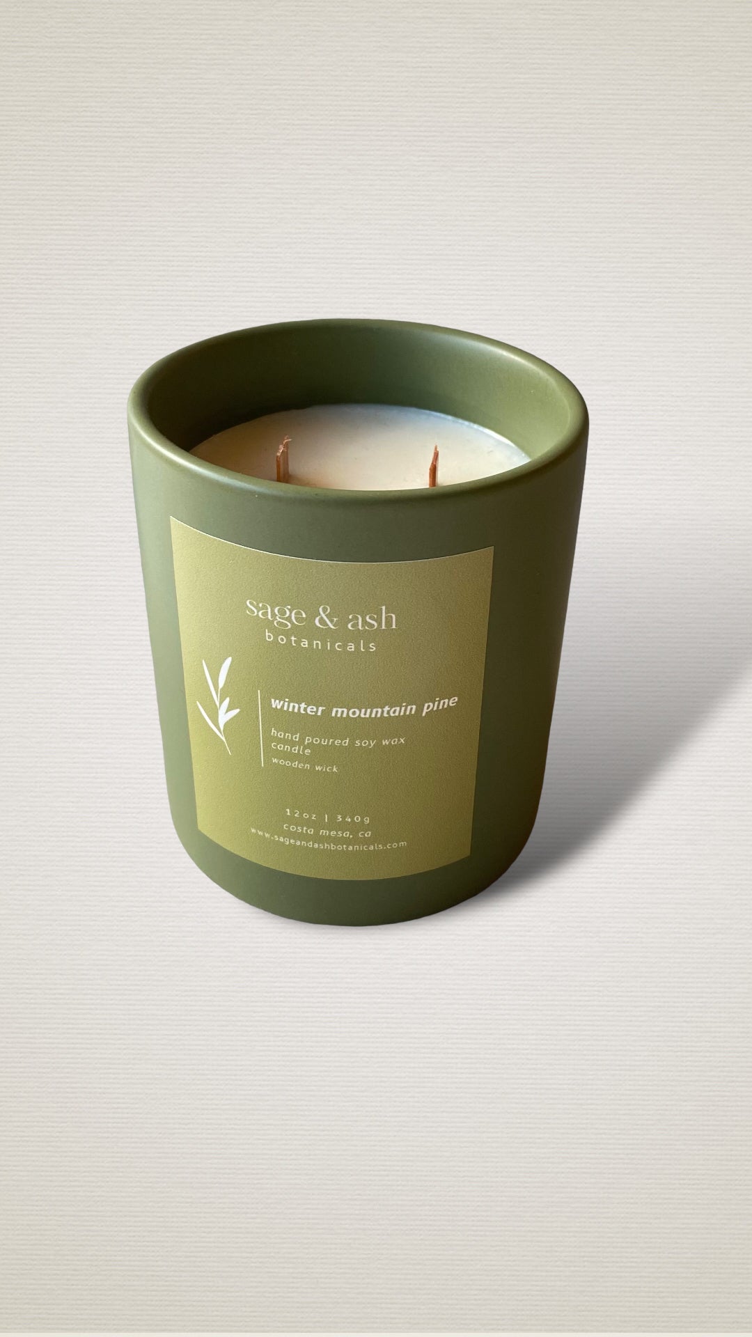 Winter Mountain Pine 12oz Ceramic Tumbler Candle Soy Wax Classic Colle –  sage & ash botanicals candle co